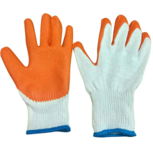 One Stop Shopping Safety CE EN388 10 Gauges Cotton and Polyester Latex coated Knitted Crinkled hand work  Gloves